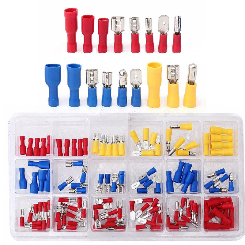 120 PCS Insulated Electrical Wire Crimp Terminals Connectors Kit