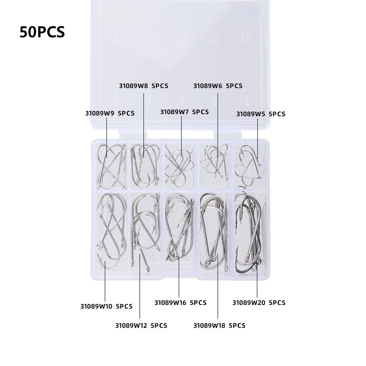 100pcs Double Barb Long Shank Fishing Hooks for Surf Saltwater