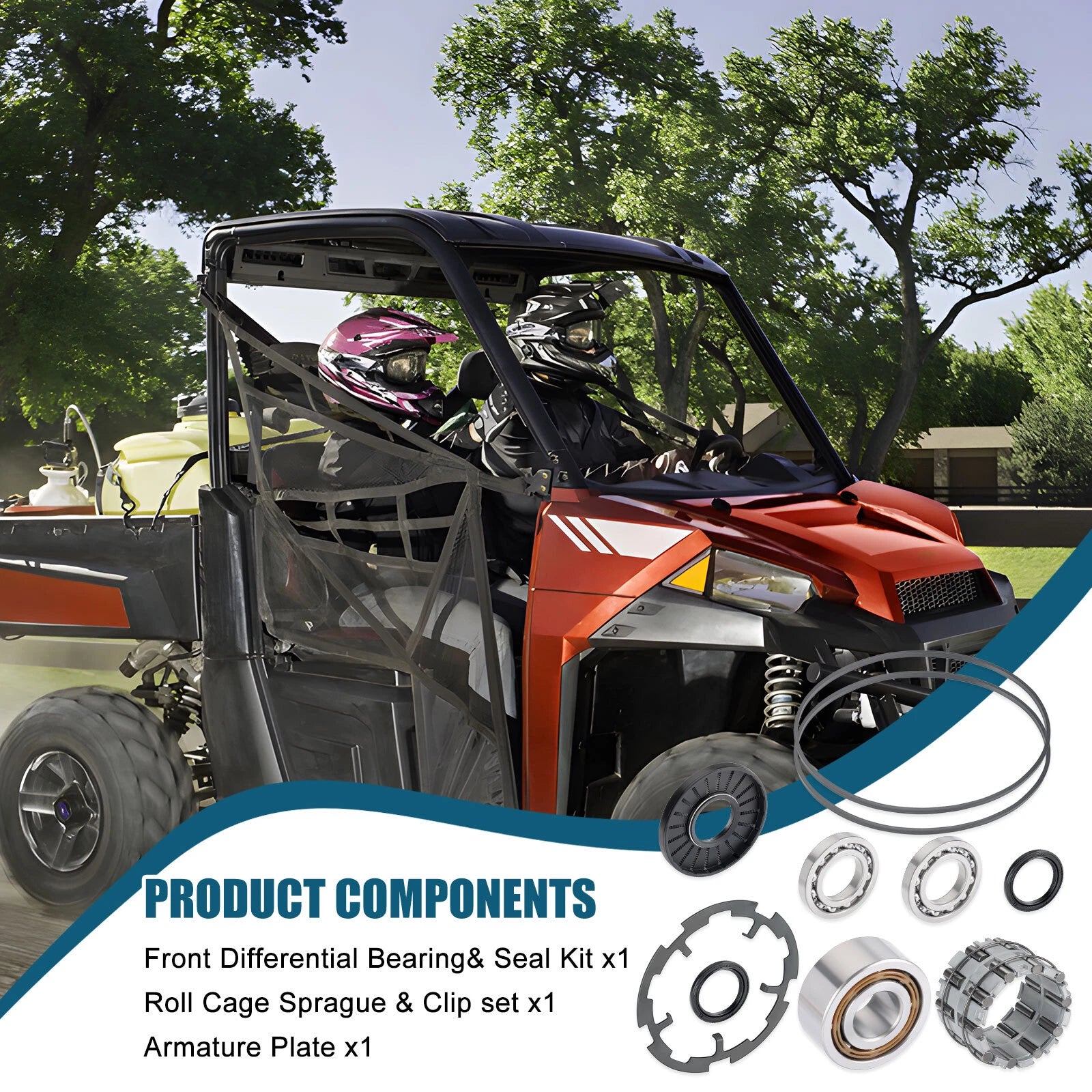 Front Differential Bearing Roll Cage Sprague for Polaris Brutus HD Sportsman (2013–2020)