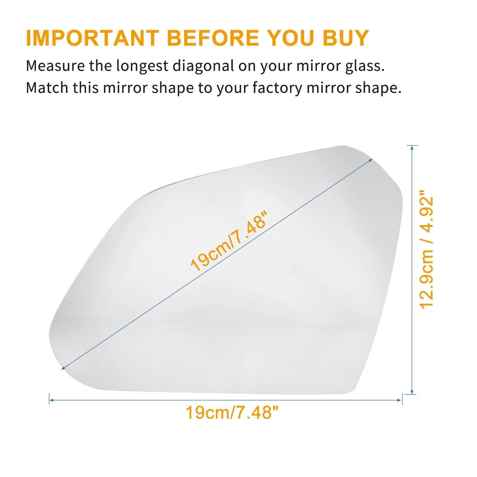 Left Side Heated Mirror Glass Replacement for Hyundai Sonata (2016–2017)