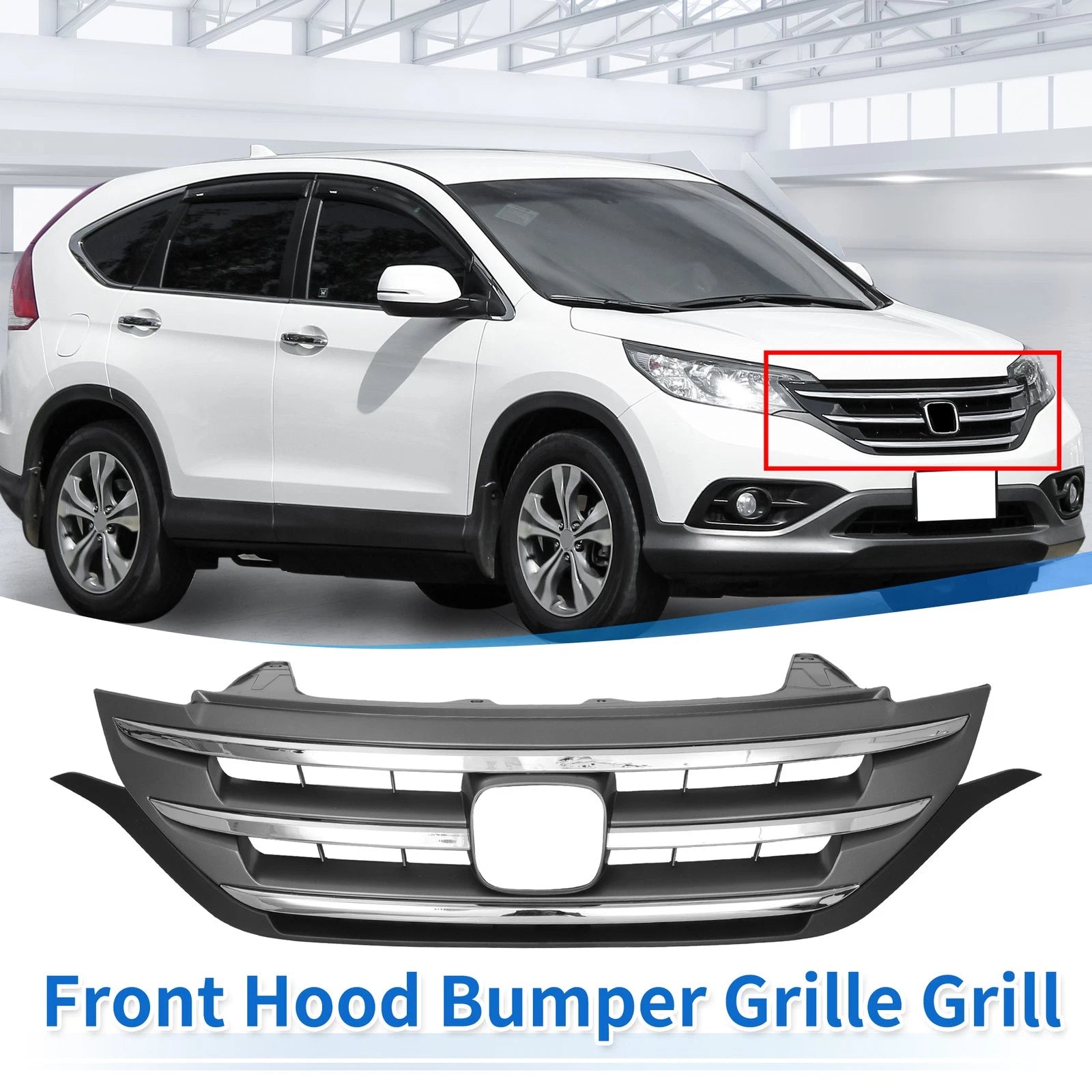 Front Upper Bumper Grille Grill Replacement for Honda CR-V (2012–2014)