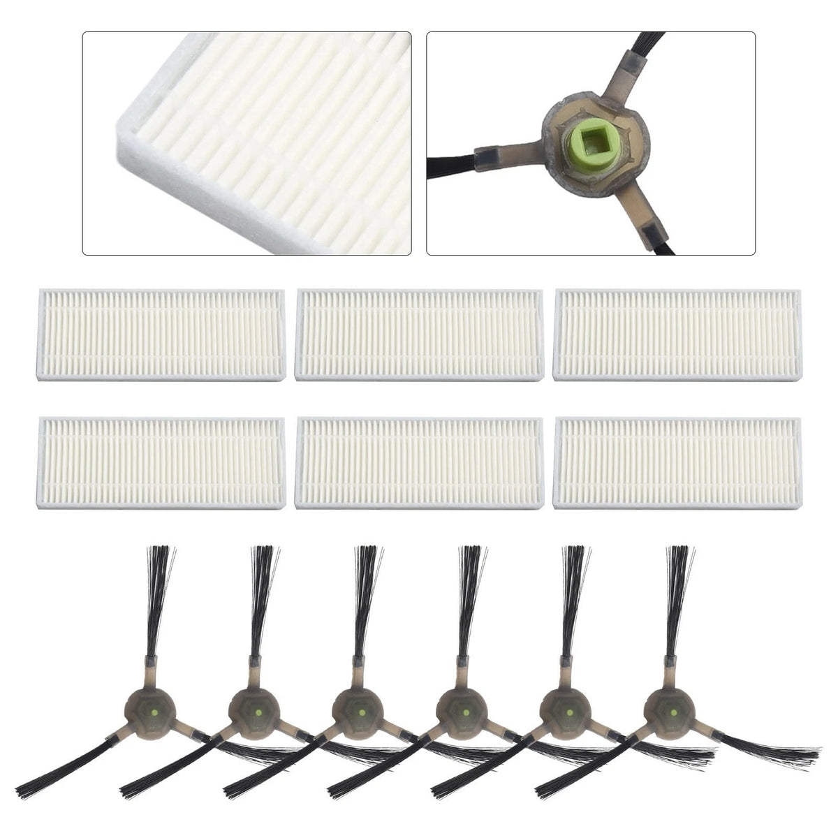 Filter and Side Brushes for EICOBOT R20 Vacuum Cleaner