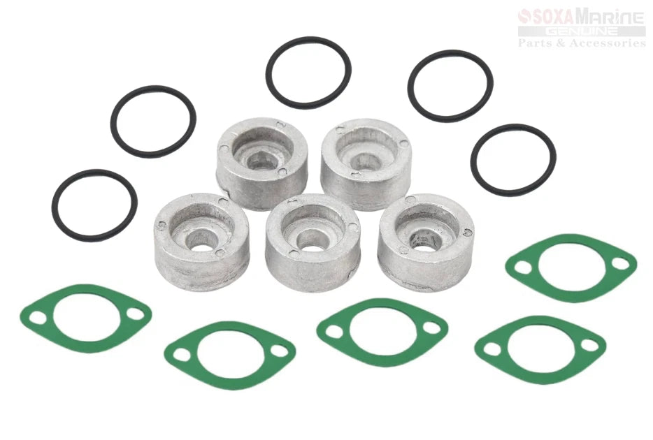 Set of 5 Round Zinc Anodes for Suzuki Outboard Motor (55321-87J01, 55321-87J00)