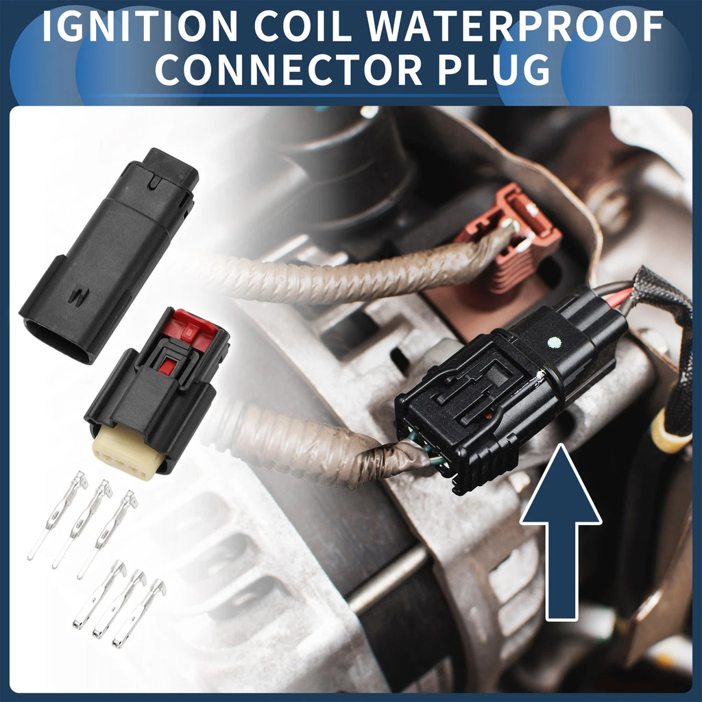 Ignition Coil Waterproof 3 Pin Connector Plug for Ford Mazda (1 Set)