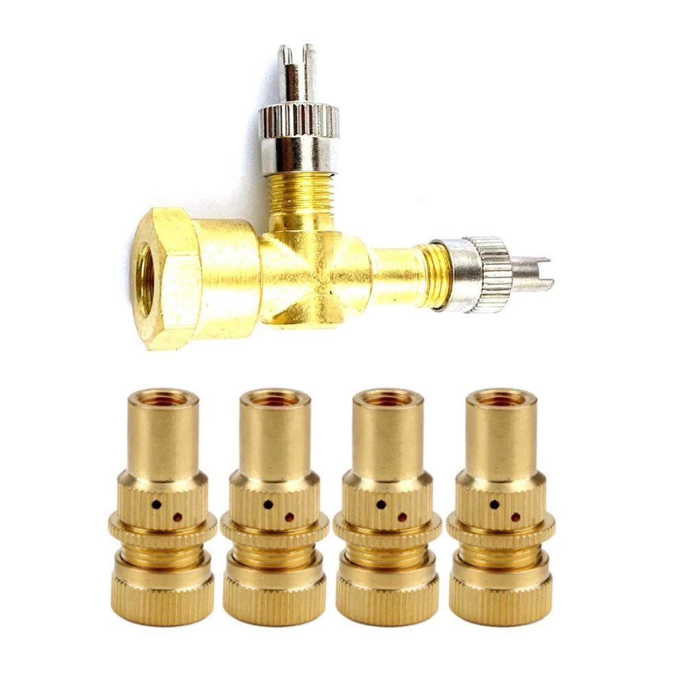 3-Way TPMS Valve Tee Adapter with 4 Air Release Valves for Vehicle Use