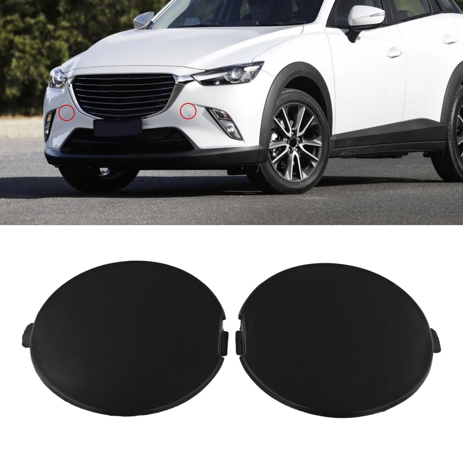 Towing Hook Eye Cover Set for Mazda CX-3 (2016–2021)