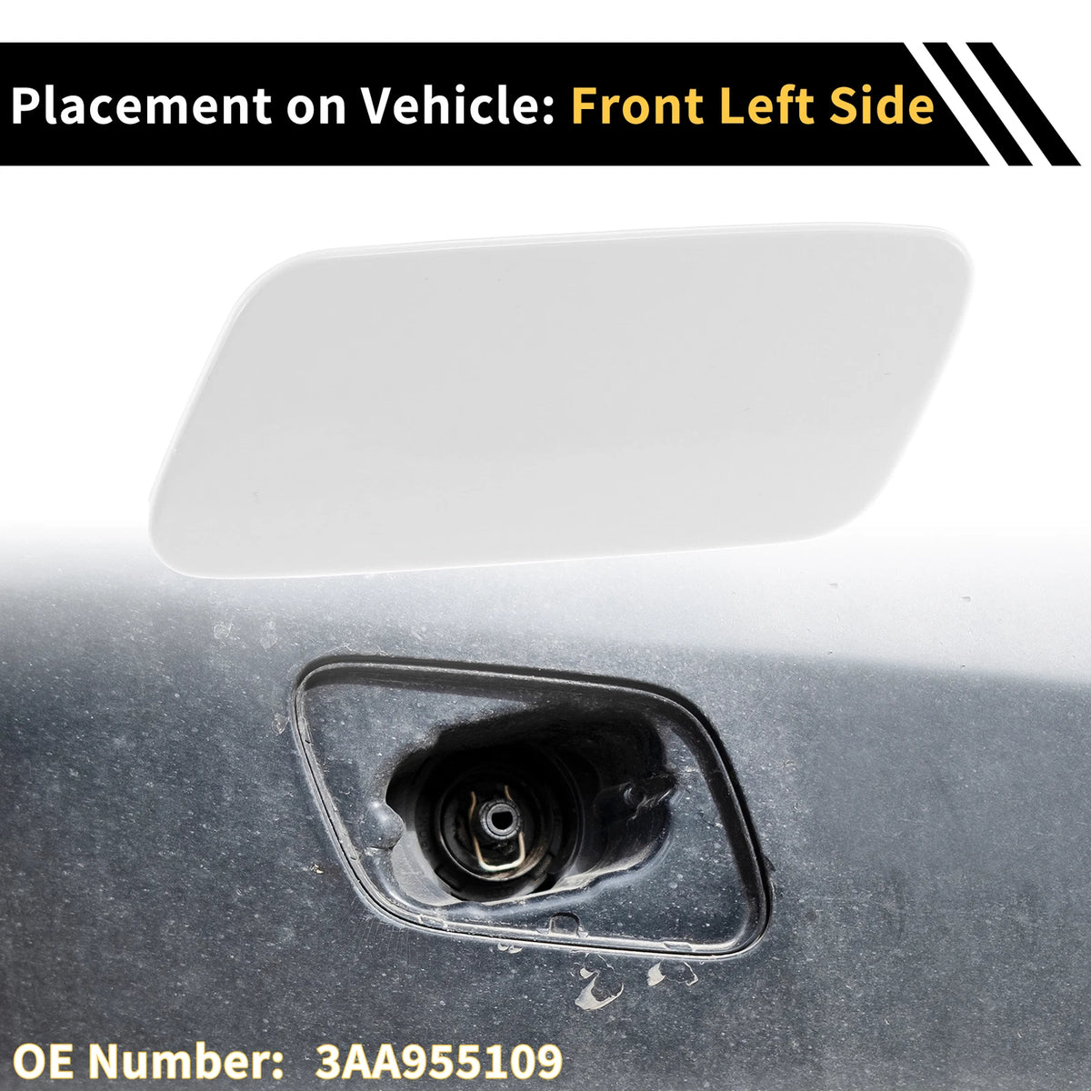 Left Headlight Washer Nozzle Cover Cap for VW Passat 3C B7 (2010–2015)