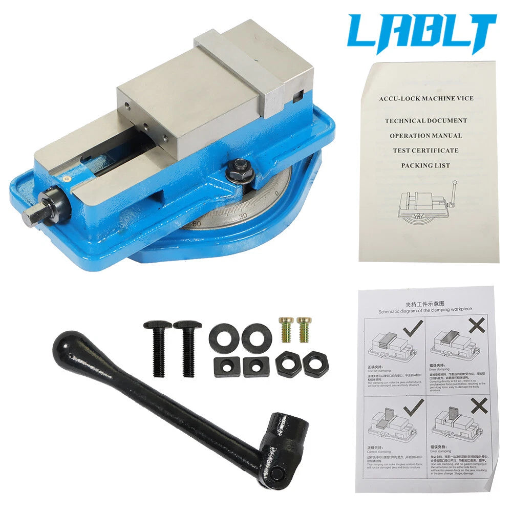 3 Inch Milling Machine Lockdown Vise with 360 Swiveling Base