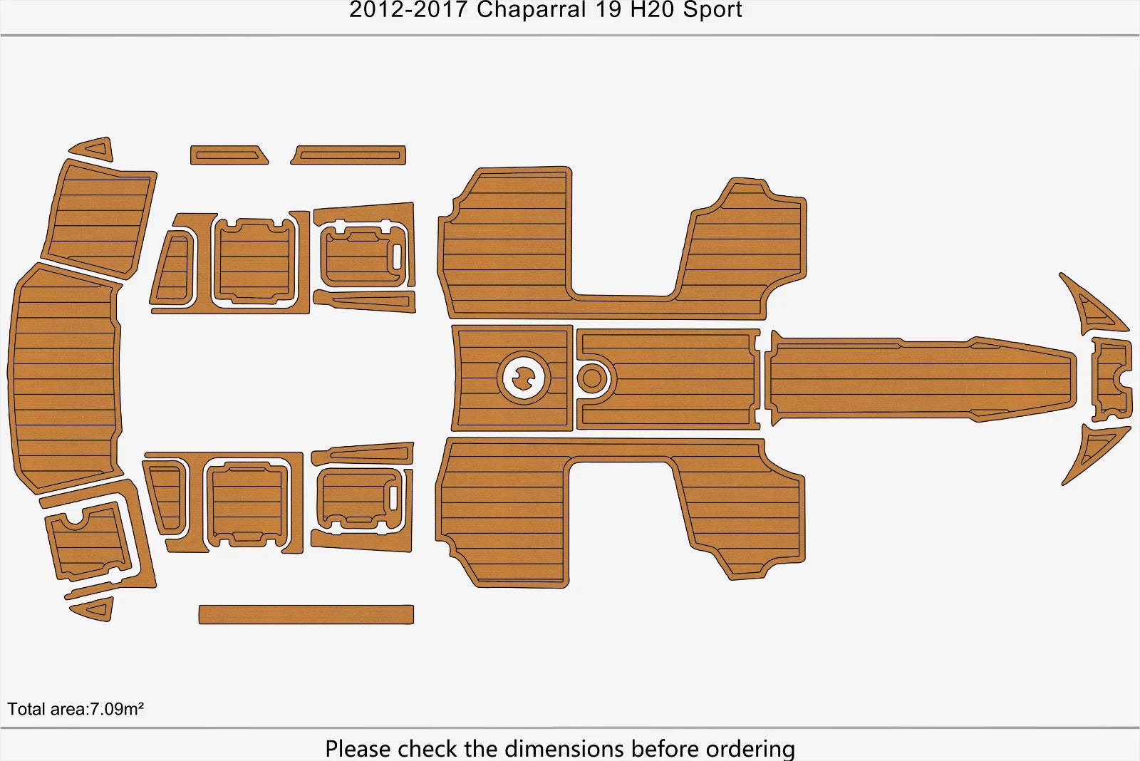EVA Foam Teak Floor for Chaparral 19 H20 Sport (2012–2017)