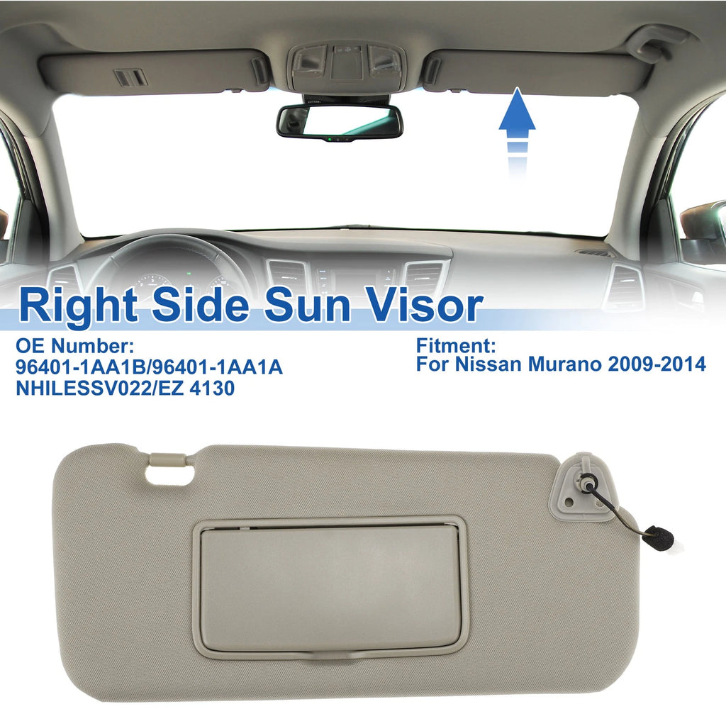 Right Side Sun Visor for Nissan Murano (2009–2014) Replace No. 96401-1AA1B Beige