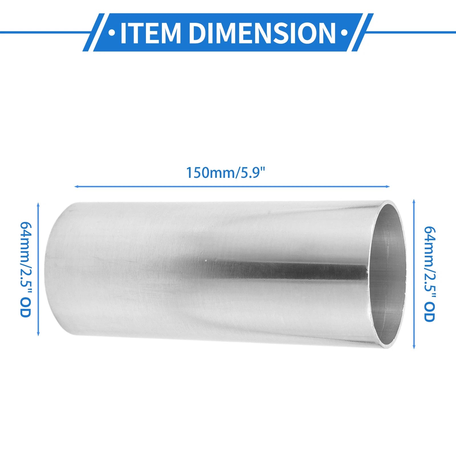 2.5" OD Straight Intercooler Pipe for - 6061 Aluminum
