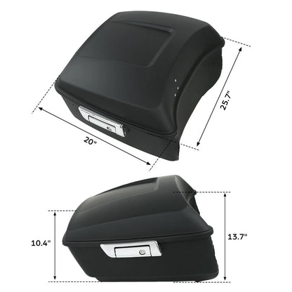 Matte Black Trunk Backrest Pad Mount Rack for Harley Touring (2009–2013)