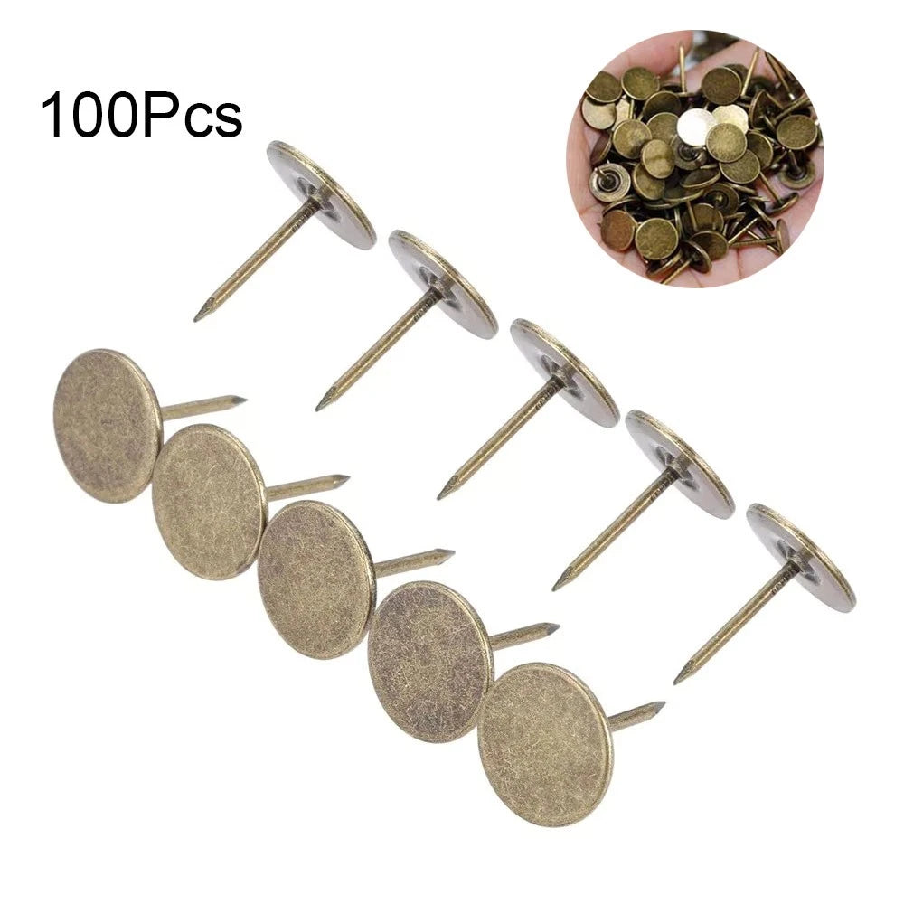 100pcs Upholstery Nails Push Pins for Vintage Projects