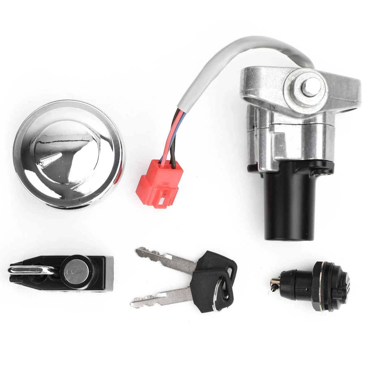 Ignition Switch Tank Cap Helmet Storage Lock Set for Yamaha XVS 125-1100