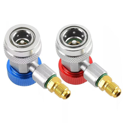 2X A/C R134A Quick Coupler Adapter for Car (High & Low Side)