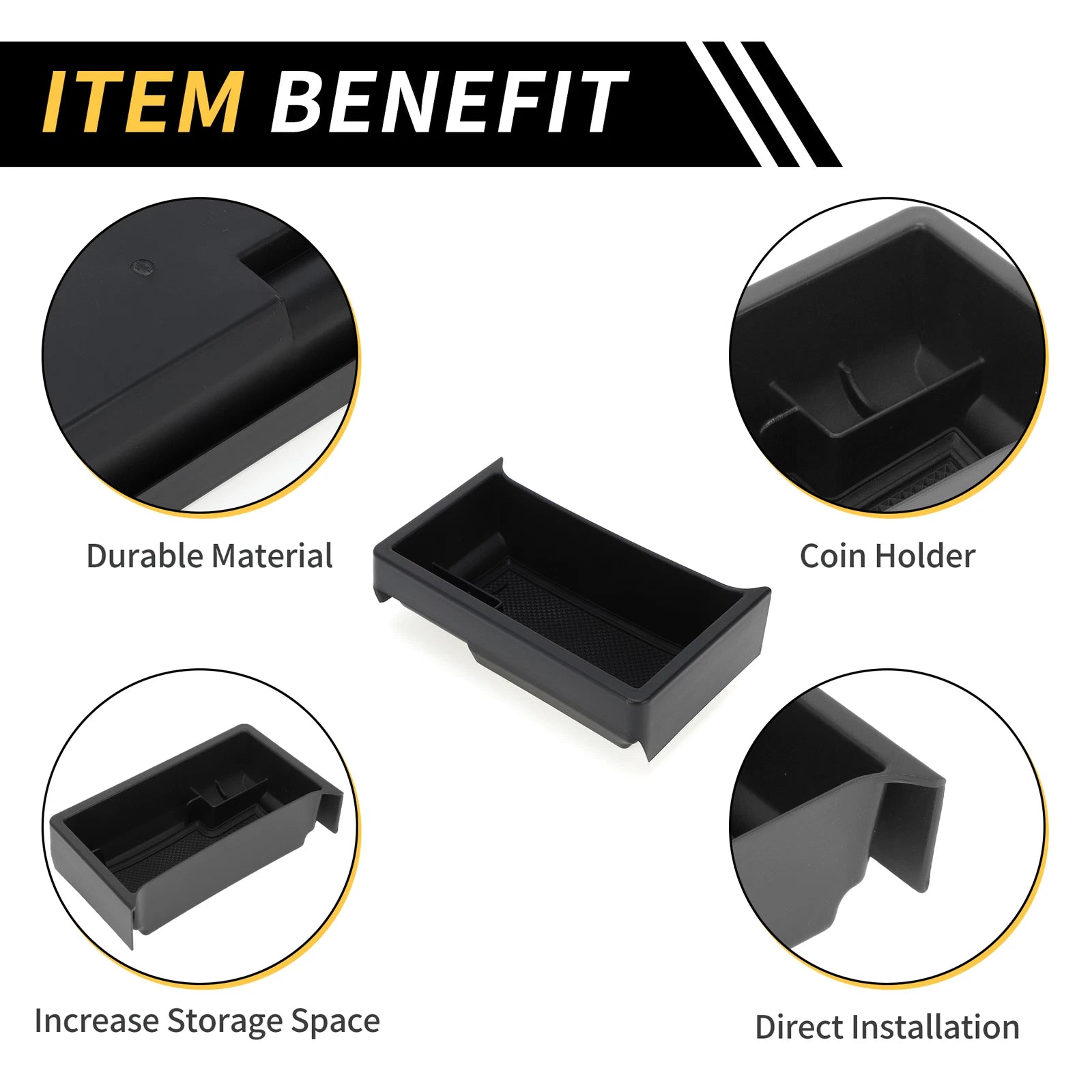 Center Console Organizer Insert Tray for Ford Maverick (2022–2024) Black