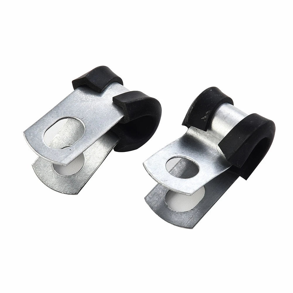 12x Rubber Lined Brake Pipe Clips for (3/16in, 4.7mm)