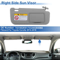 Right Side Sun Visor Gray Replacement for Toyota Corolla (2014–2018)