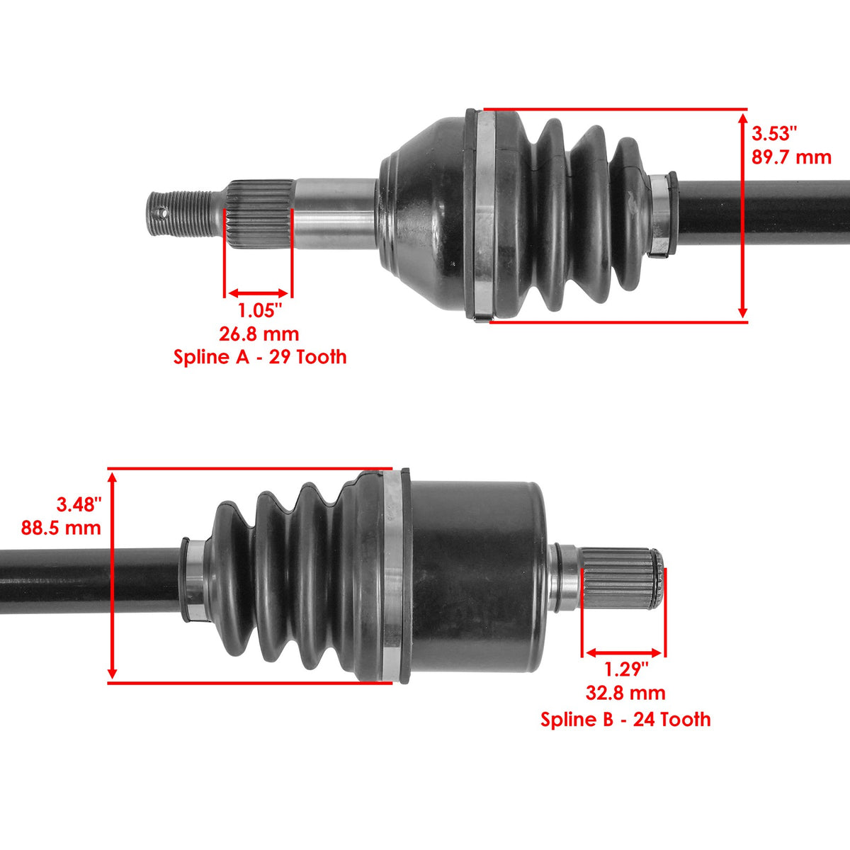 CV Axle Rear Left Right Replacement Set for Can-Am Traxter T HD8 (2018–2021)
