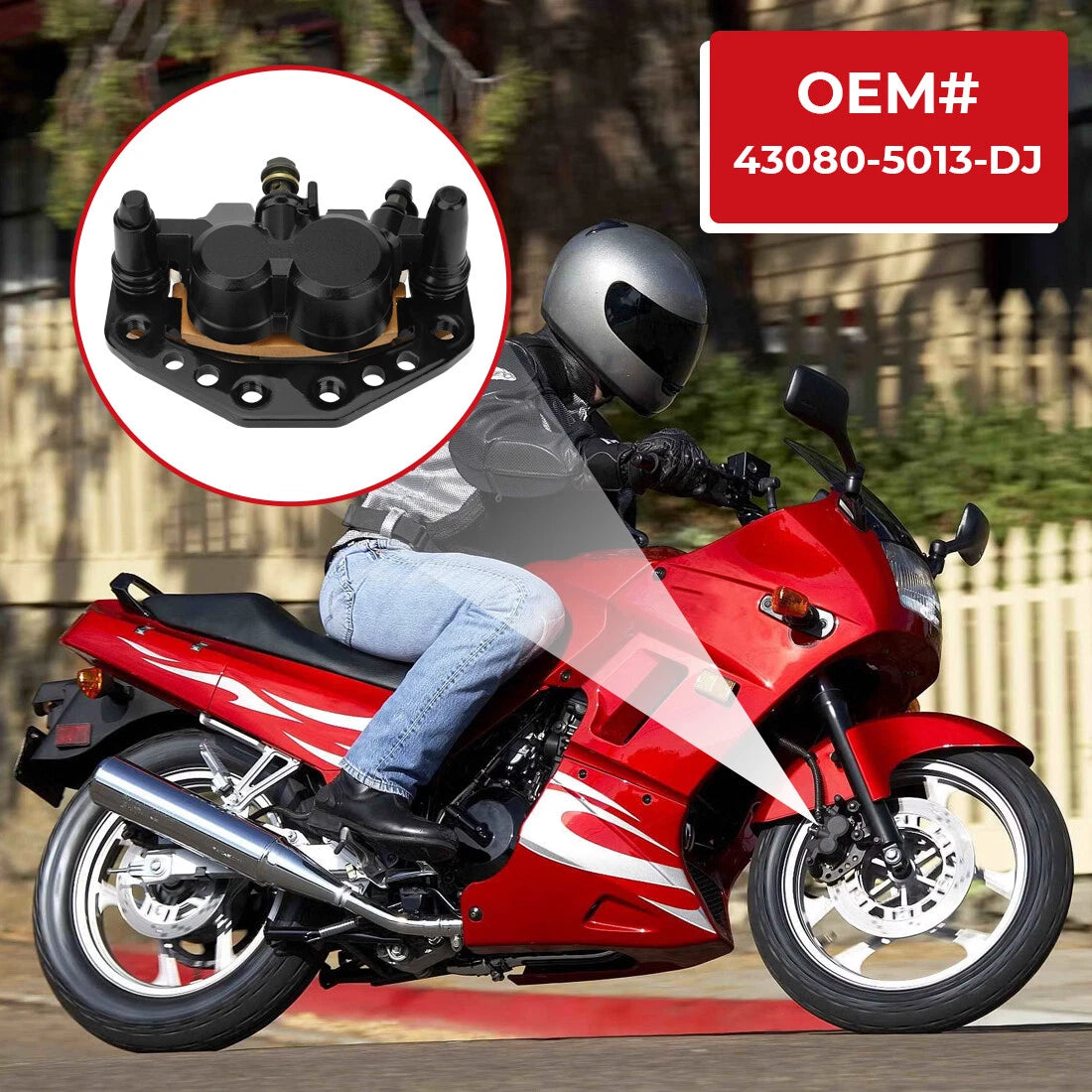 Front Brake Caliper & Pads for Kawasaki Ninja 250R 500R (2004–2009)