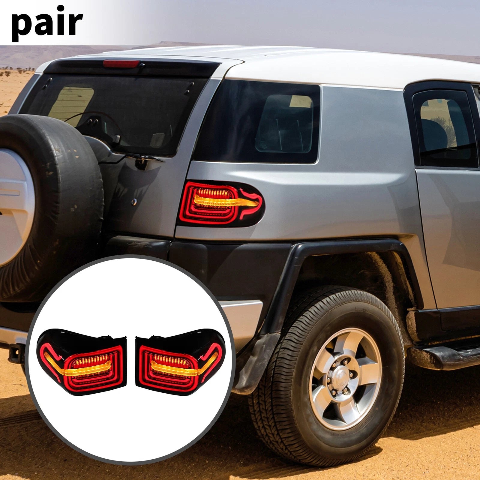 Pair OLED Tail Light Assembly Replacement for Toyota FJ Cruiser (2007–2014)
