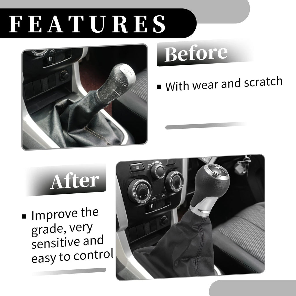 6 Speed Gear Shift Knob with Dust Cover for Audi A6 C6 4F (2004–2008)