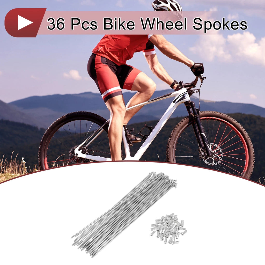 36 Pcs Bicycle Spokes 219mm Galvanized Steel for 45mm Wheel (2000–2025)