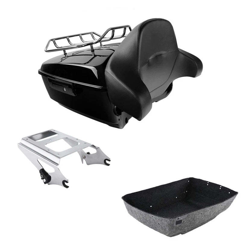 2X King Trunk Backrest Mount Rack for Harley Electra Glide (2009–2013)