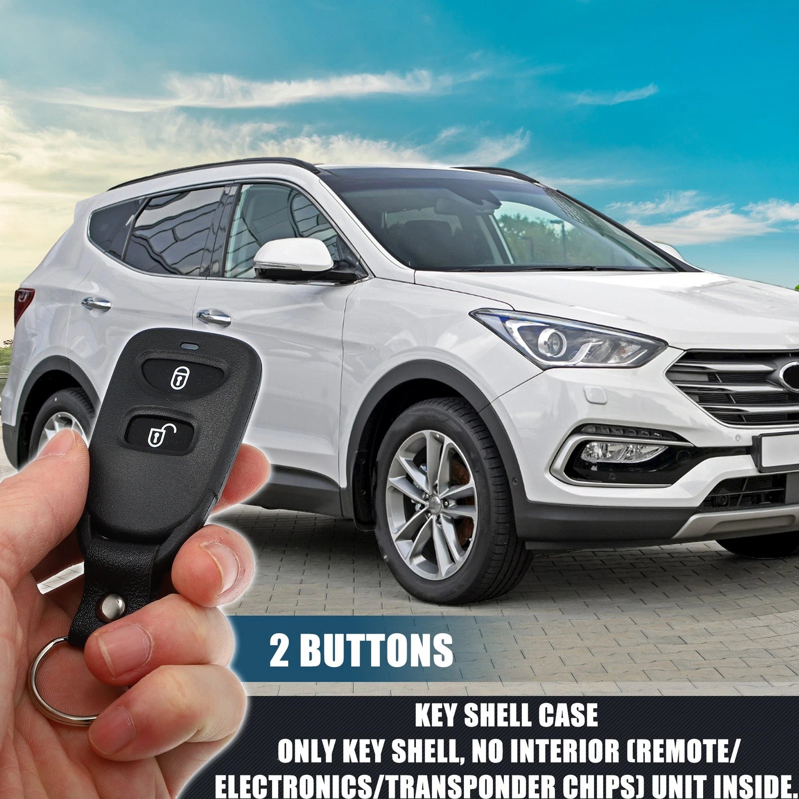 2 Button Keyless Entry Remote Key Shell Cover for Hyundai Kia No Chip (FCC)
