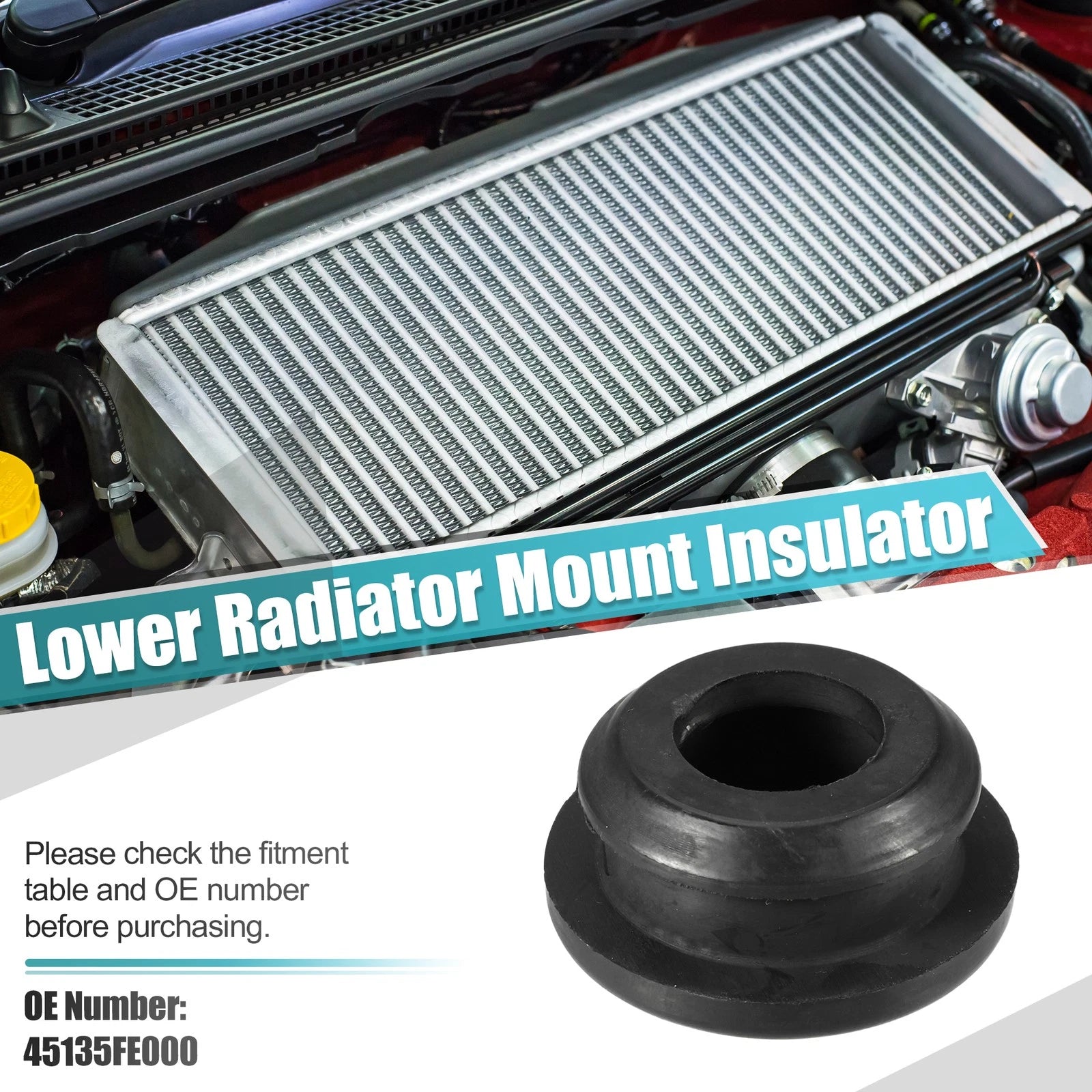 2X Radiator Assembly Lower Mount Cushion Rubber Bush for Subaru Forester (2014–2018)