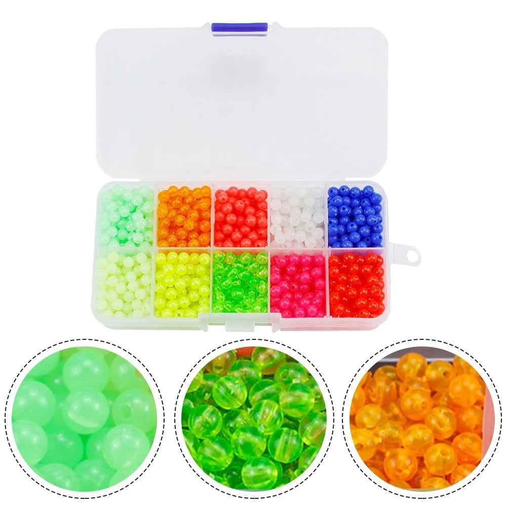 Fishing Beads Assortment Set (1000 pcs) - Soft Plastic Oval Round Eggs