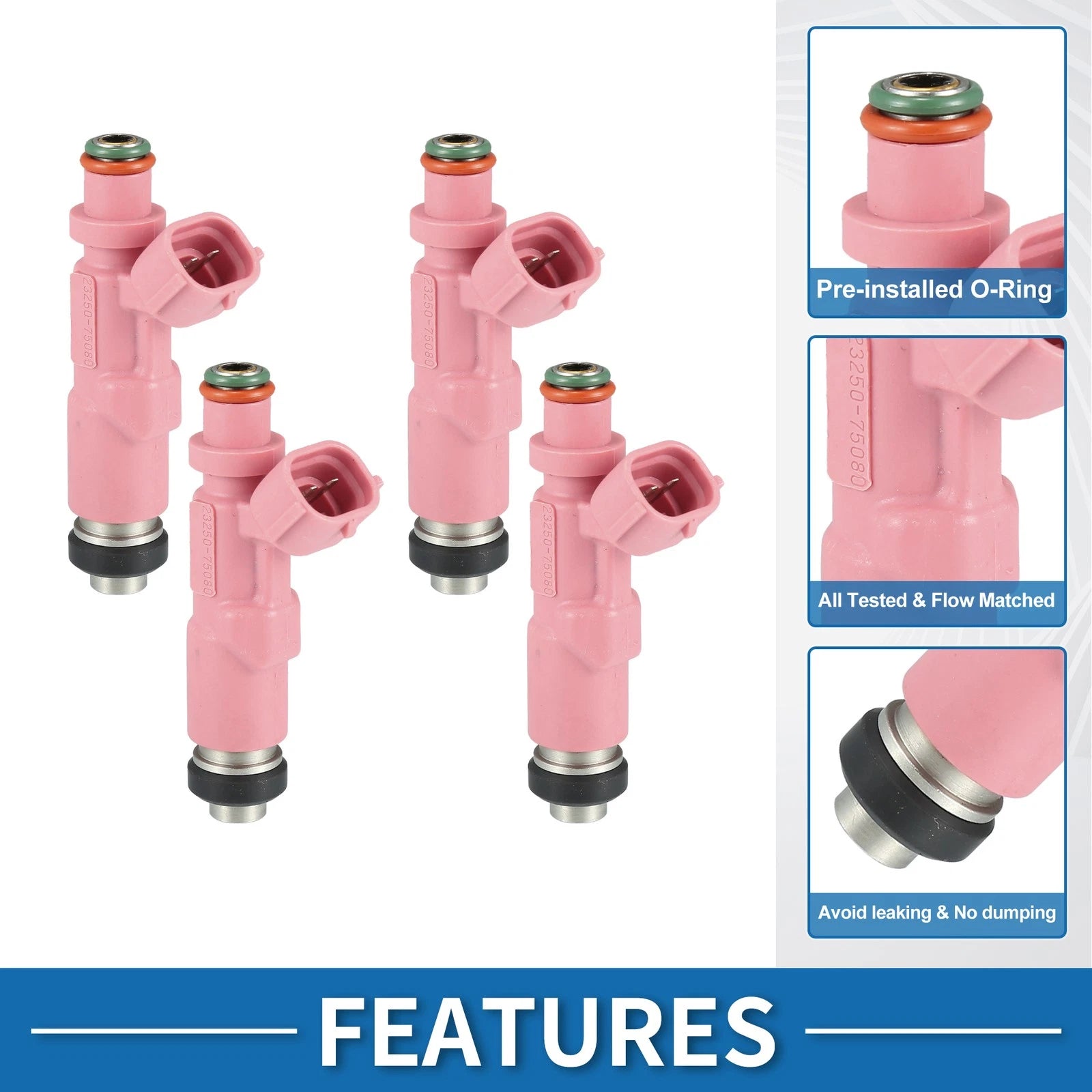 Fuel Injector Replacement for Toyota Tacoma 1999–2004 2.4L 2.7L 4Pcs