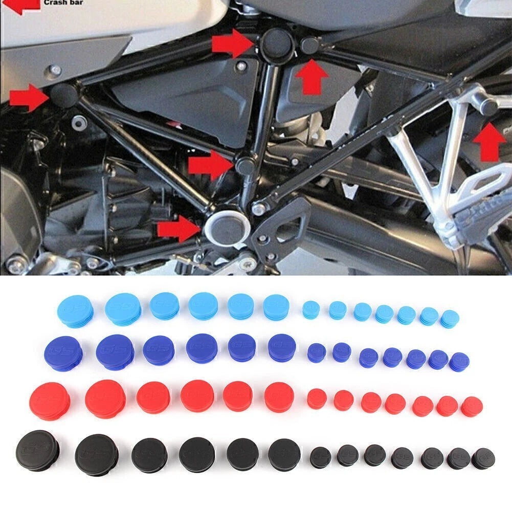 Frame End Caps Hole Plugs for BMW R1200GS LC ADV (2013–2016) - Blue
