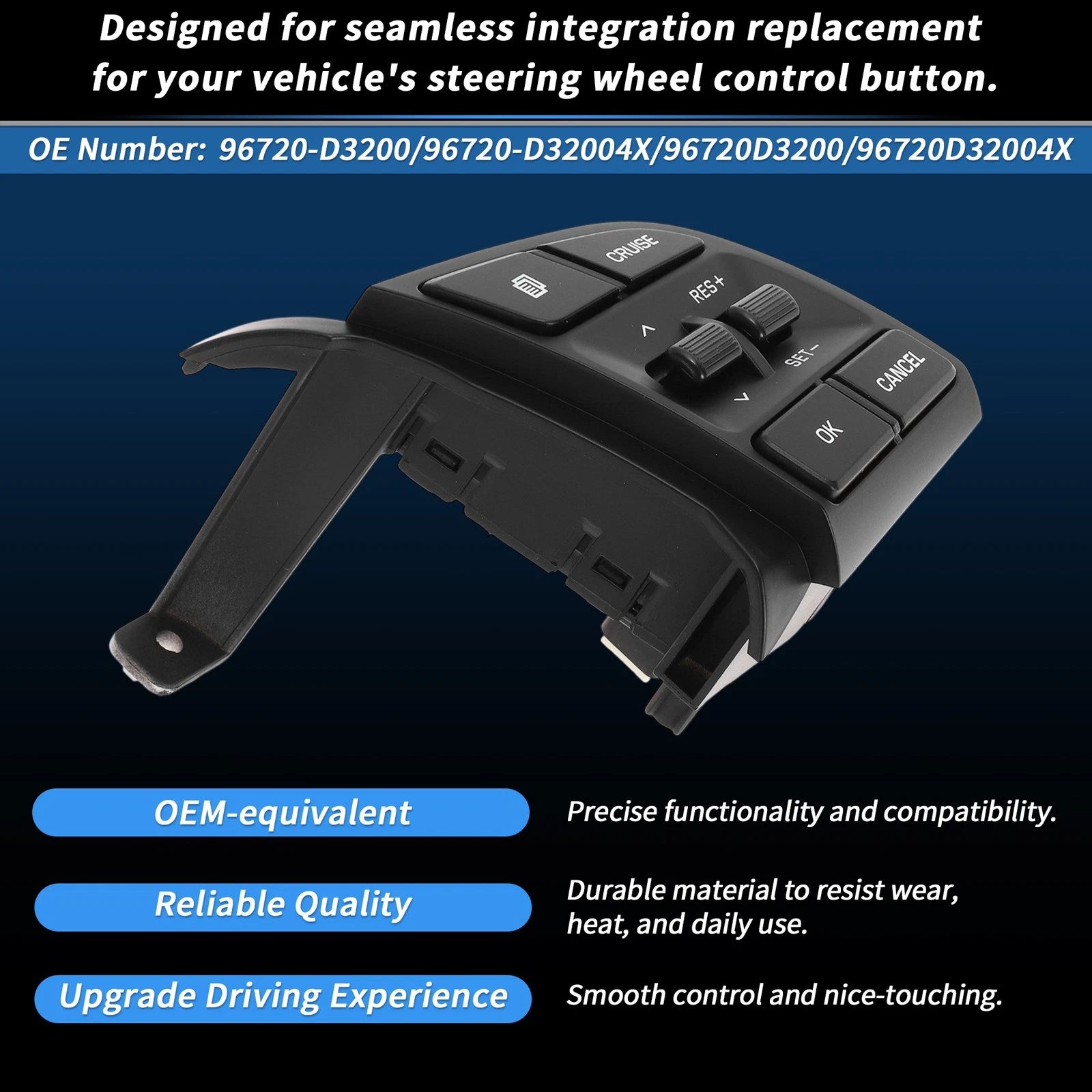 Steering Wheel Cruise Control Rocker Switch Button for Hyundai Tucson (2016–2019)