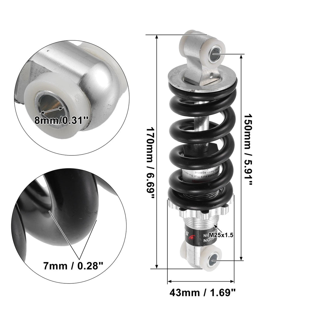 Rear Shock Absorber Spring 150mm 1200lbs for Scooter Dirt Bike ATV