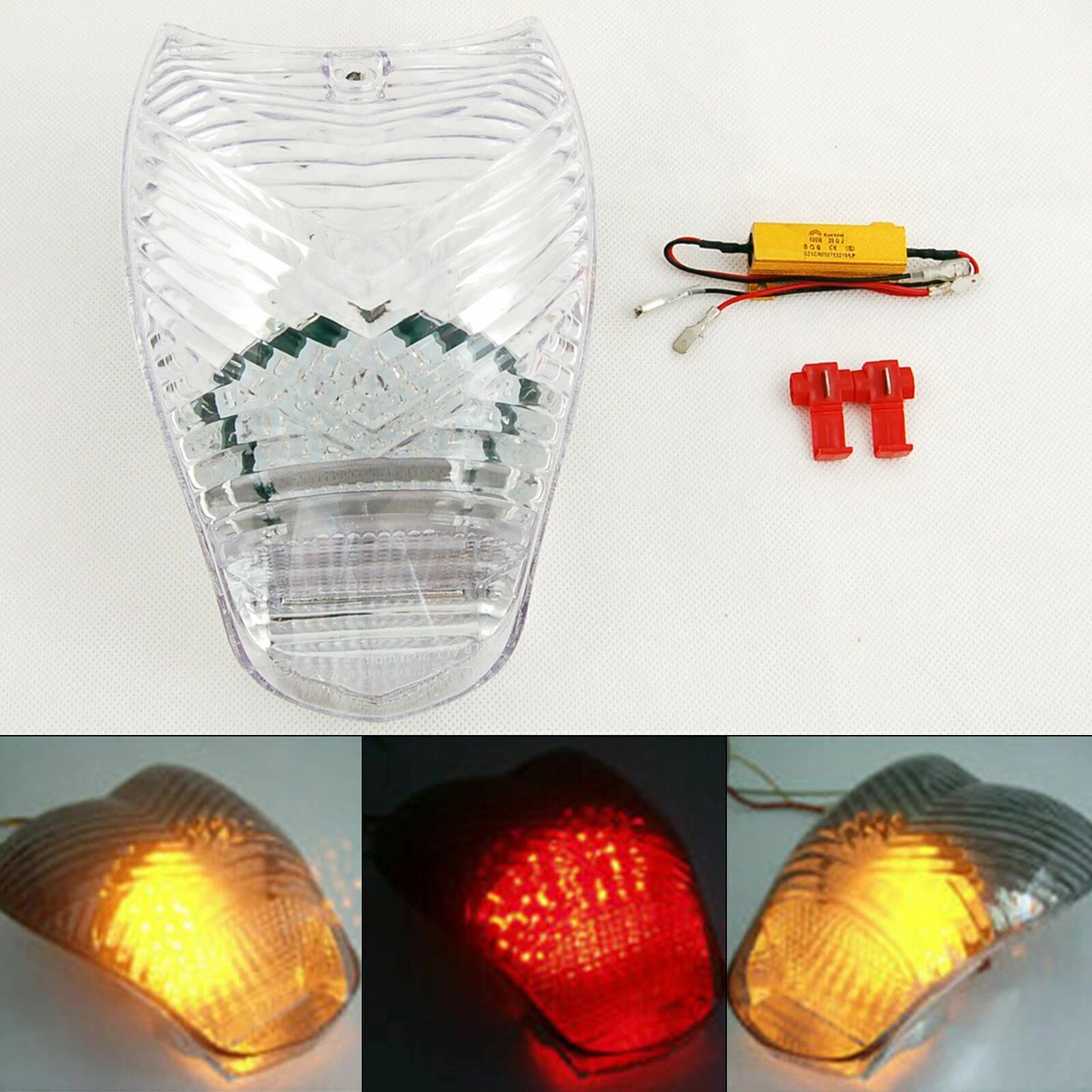 Clear LED Taillight + Turn Signals for BMW K1200R K1200S K1300S K1300R (All Years)
