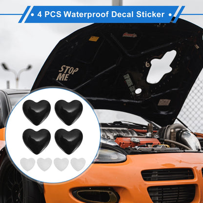 Set of 4 Heart Pattern Car Bumper Stickers Decals Waterproof 2.8x2.8cm