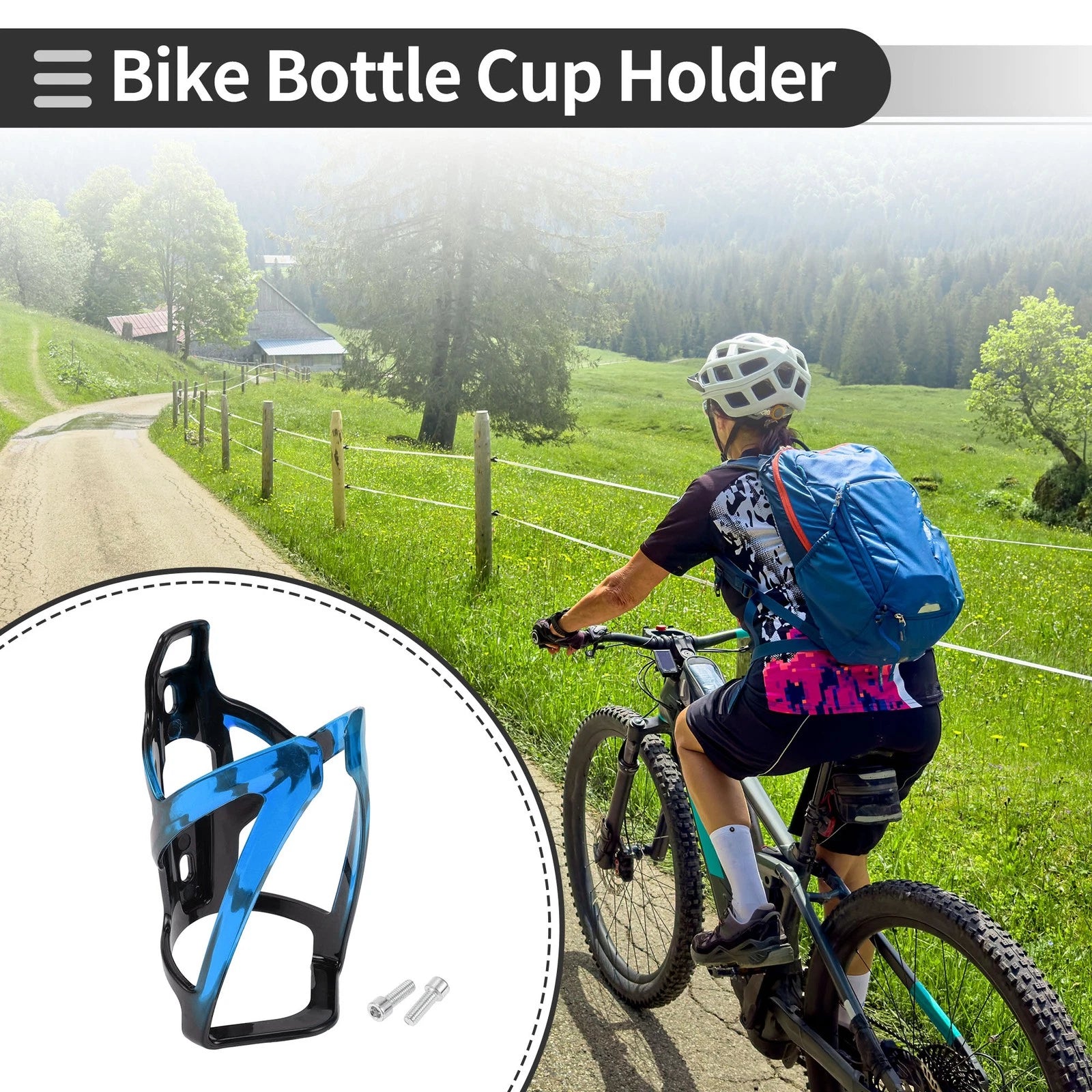 Bike Bottle Cup Holder Rack for Integrally Formed PC Blue 1 Set