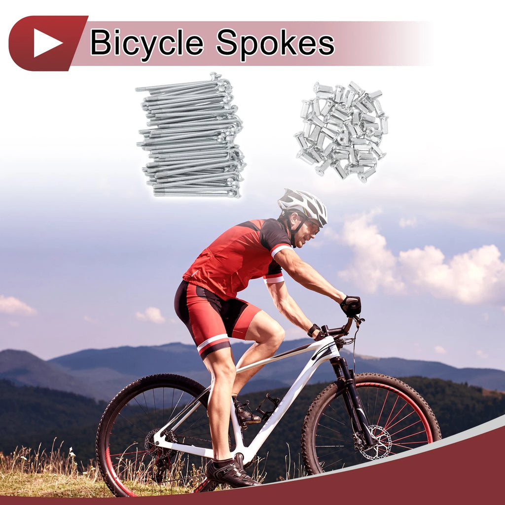 Bicycle Spokes Set 65mm Carbon Steel Galvanized for 10G Wheel (48 Piece)