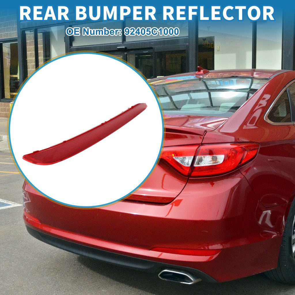 Rear Left Bumper Reflector Replacement for Hyundai Sonata (2015–2017) Red