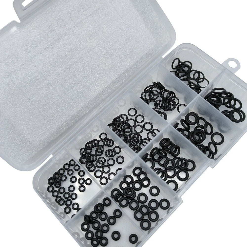 250 Piece Nitrile O Ring Set for High Temp Applications (10 Sizes)