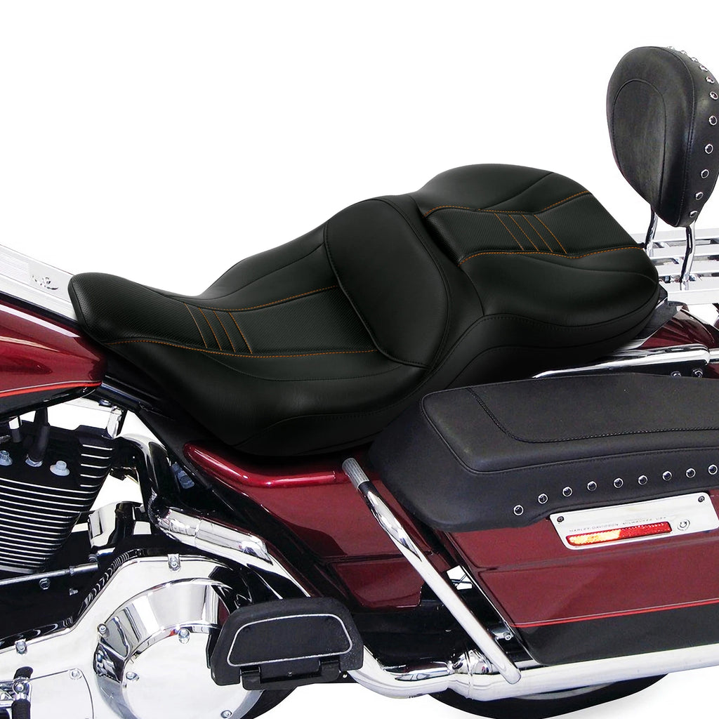2X Driver Passenger Seat for Harley Electra Glide FLHT (1997–2007) Black