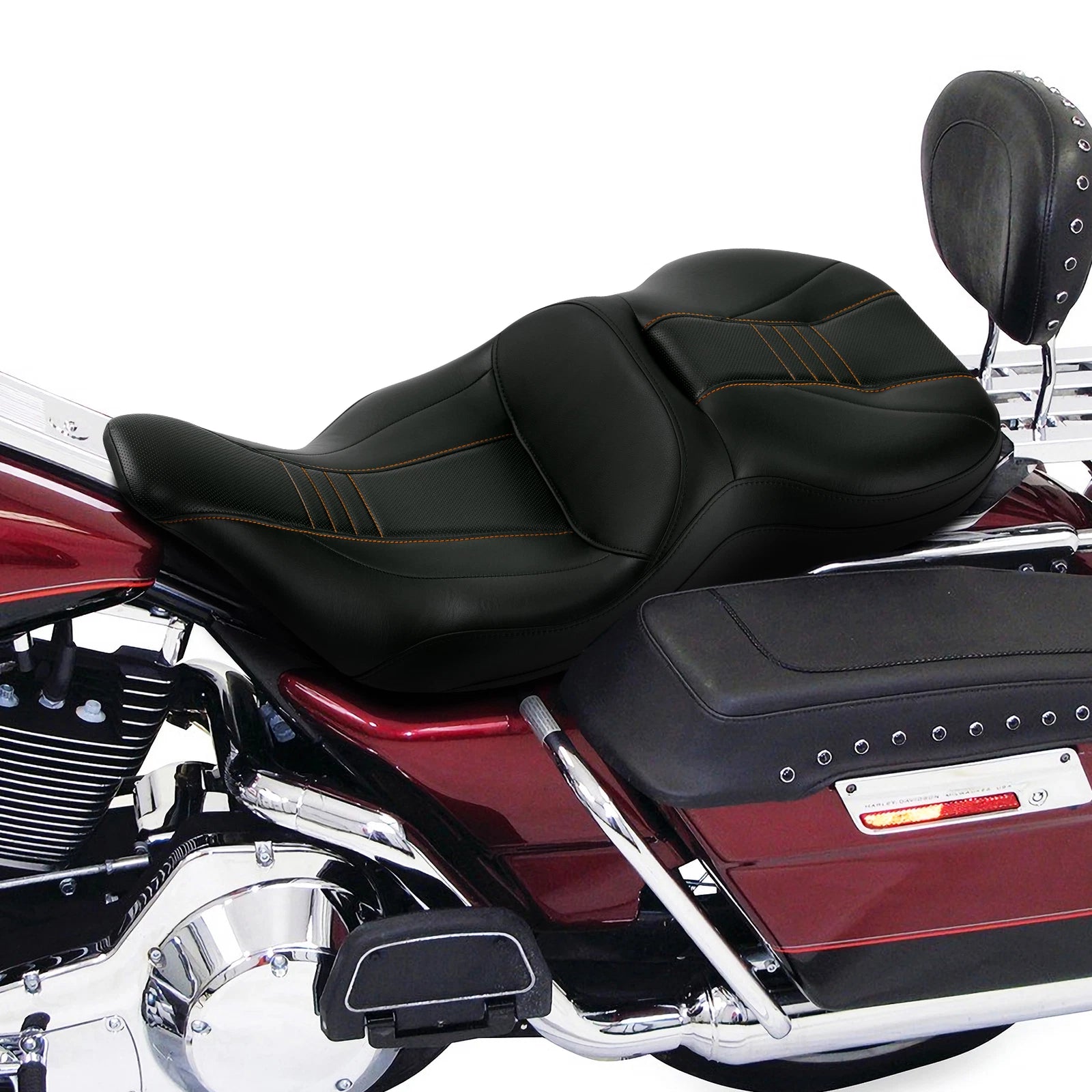 2X Driver Passenger Seat for Harley Electra Glide FLHT (1997–2007) Black