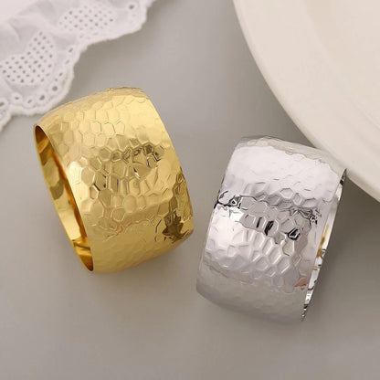 Set of 12 Metal Napkin Rings for Honeycomb Pattern