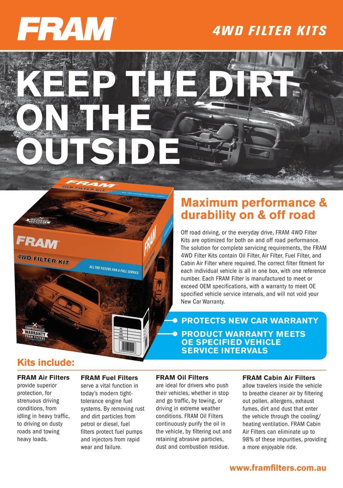 FRAM Oil Air Fuel Filter Service Kit for Challenger (2009–2015)
