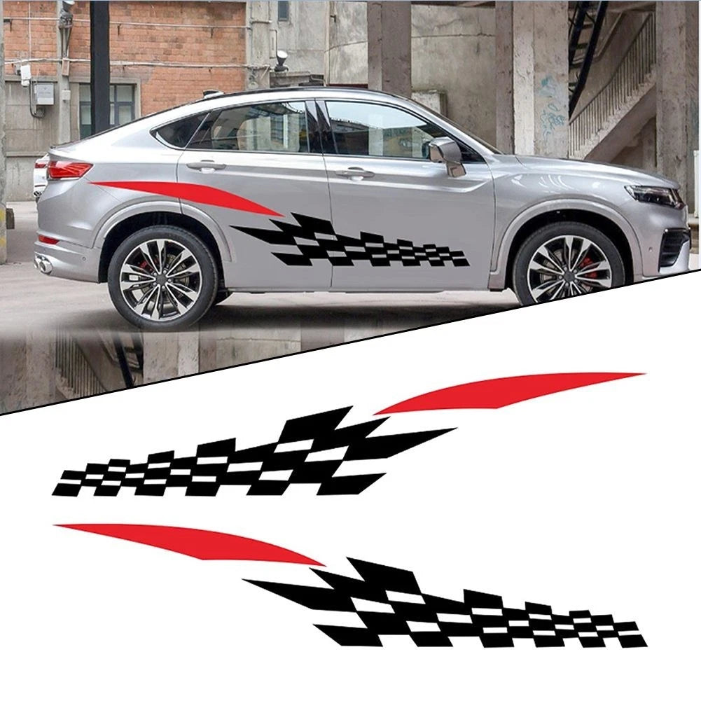 Side Stripes Decals for Car SUV Truck with Racing Body Lattice Pattern