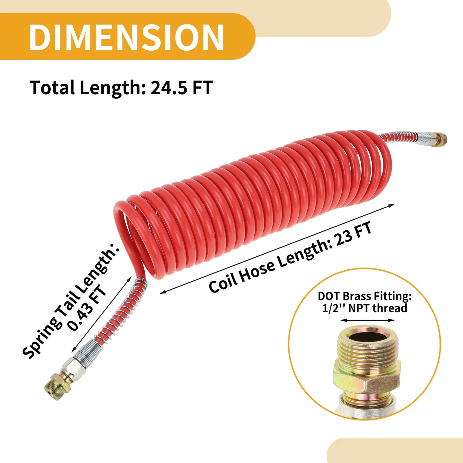 Air Brake Hose for 25 Circle (Nylon, Iron)