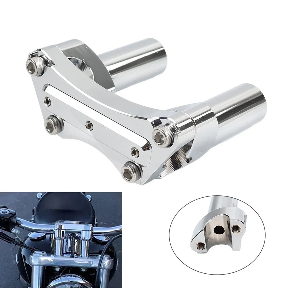 3.5" Straight Handlebar Riser & Top Clamp Chrome For Harley Dyna Tour Road Glide