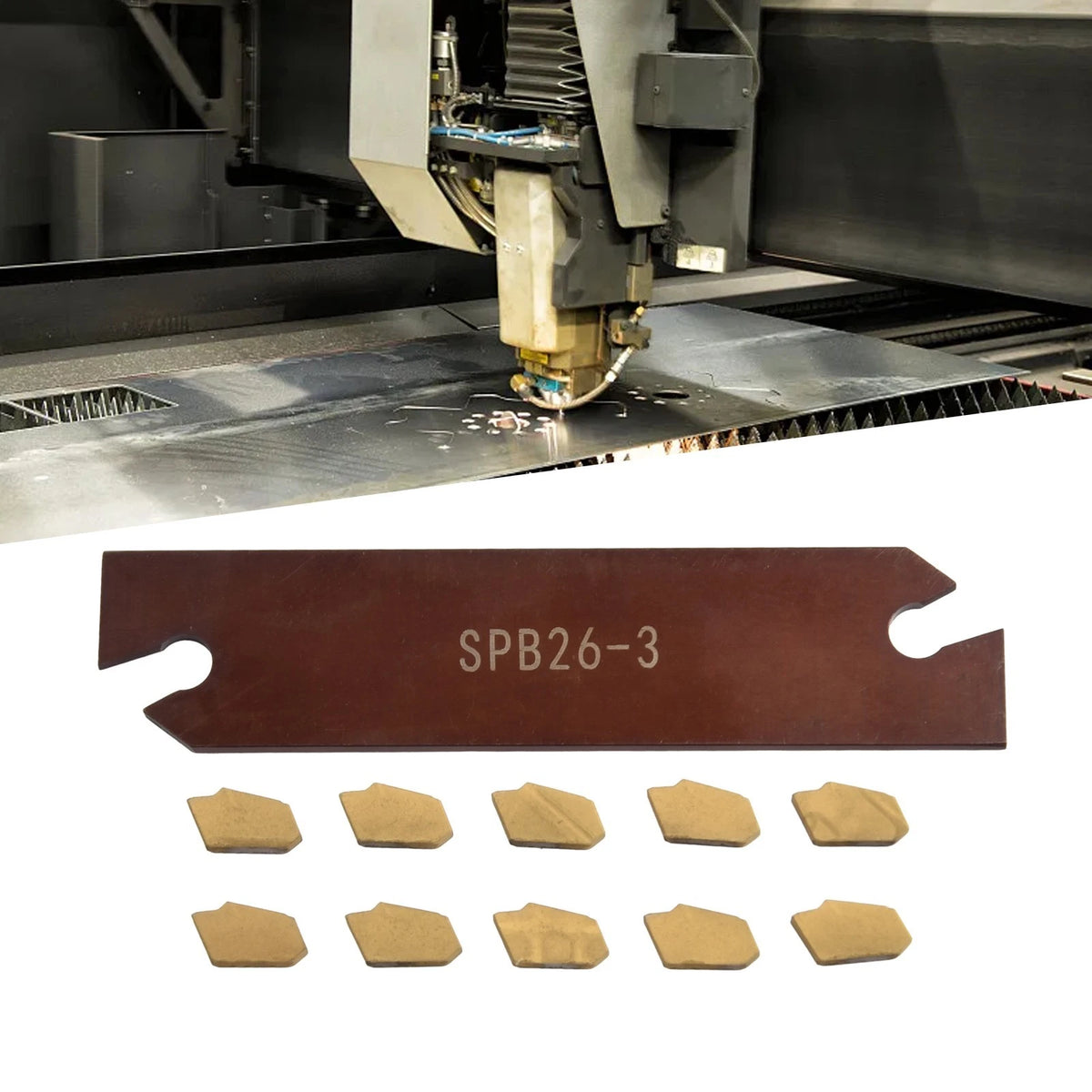 10 Pcs Insert Lathe Cut Off Parting Tool Holder for Versatile GTN3 SP300