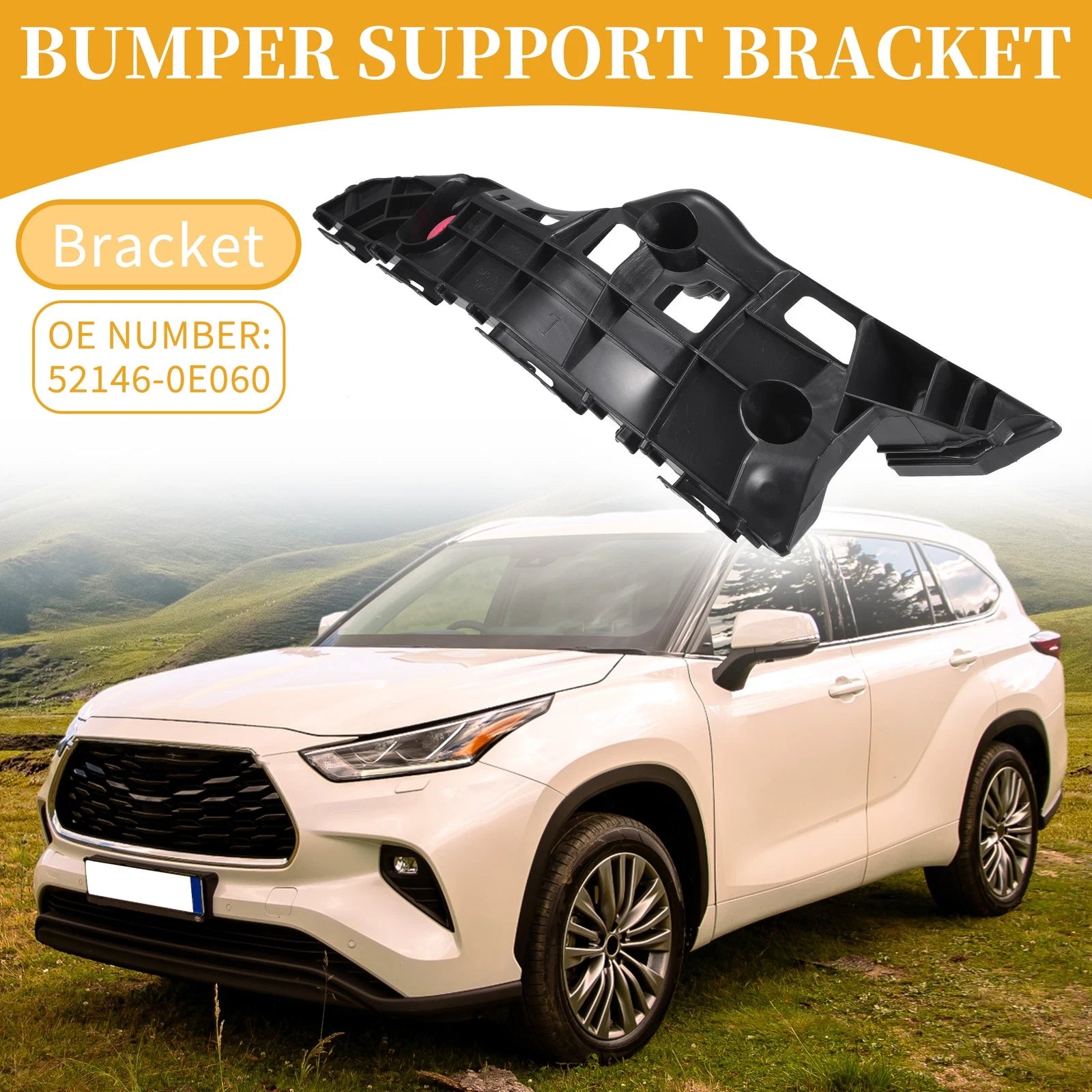 Left Side Front Bumper Support Bracket for Toyota Highlander (2014–2016)